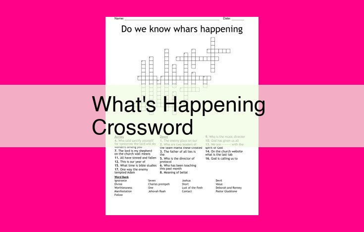 what's happening crossword