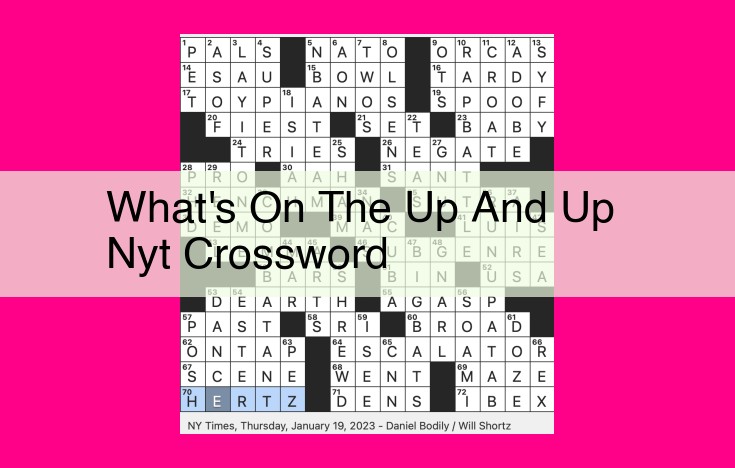 what's on the up and up nyt crossword