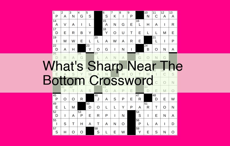 what's sharp near the bottom crossword