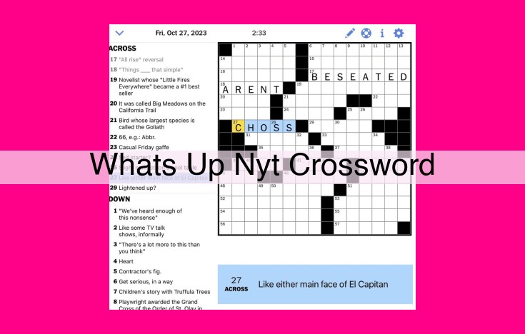 whats up nyt crossword